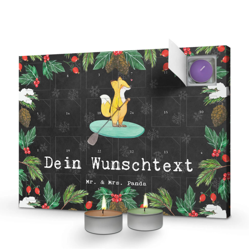 Personalisierter Duftkerzen Adventskalender Fuchs Stand Up Paddling Personalisierter Duftkerzen Adventskalender, Geschenk, Sport, Sportart, Hobby, Schenken, Danke, Dankeschön, Auszeichnung, Gewinn, Sportler, Stand Up Paddling, Paddle Boarding, SUB, subben, Stand up paddle