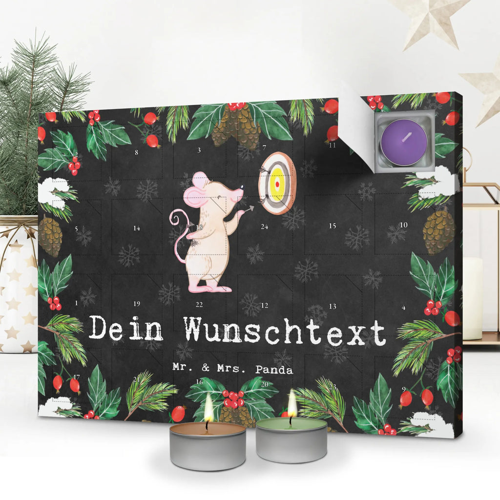 Personalisierter Duftkerzen Adventskalender Maus Dart spielen Personalisierter Duftkerzen Adventskalender, Geschenk, Sport, Sportart, Hobby, Schenken, Danke, Dankeschön, Auszeichnung, Gewinn, Sportler, Dart spielen, Darten, Darts, Dart Turnier