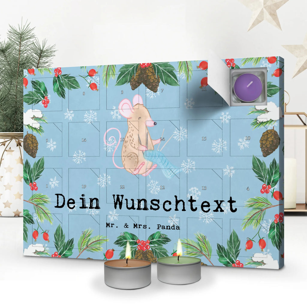 Personalisierter Duftkerzen Adventskalender Maus Stricken Personalisierter Duftkerzen Adventskalender, Geschenk, Sport, Sportart, Hobby, Schenken, Danke, Dankeschön, Auszeichnung, Gewinn, Sportler, Stricken, DIY