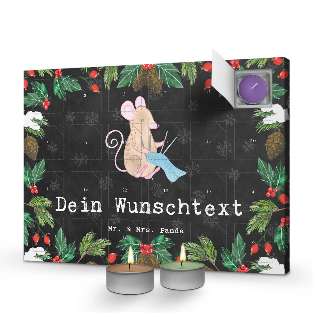 Personalisierter Duftkerzen Adventskalender Maus Stricken Personalisierter Duftkerzen Adventskalender, Geschenk, Sport, Sportart, Hobby, Schenken, Danke, Dankeschön, Auszeichnung, Gewinn, Sportler, Stricken, DIY