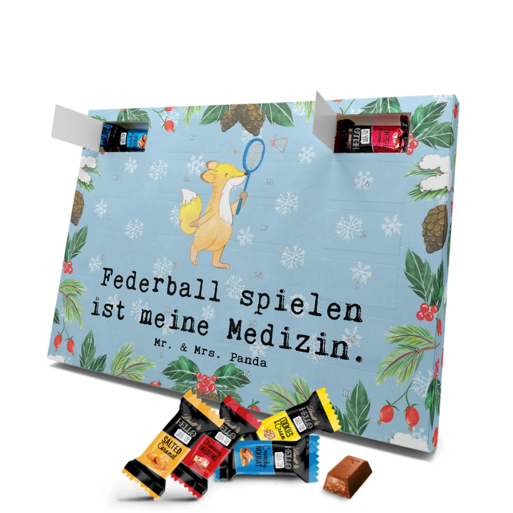 Markenschokolade Adventskalender Fuchs Federball spielen Adventskalender, Weihnachtskalender, Markenschokolade Adventskalender, Geschenk, Sport, Sportart, Hobby, Schenken, Danke, Dankeschön, Auszeichnung, Gewinn, Sportler, Federball spielen, Badminton