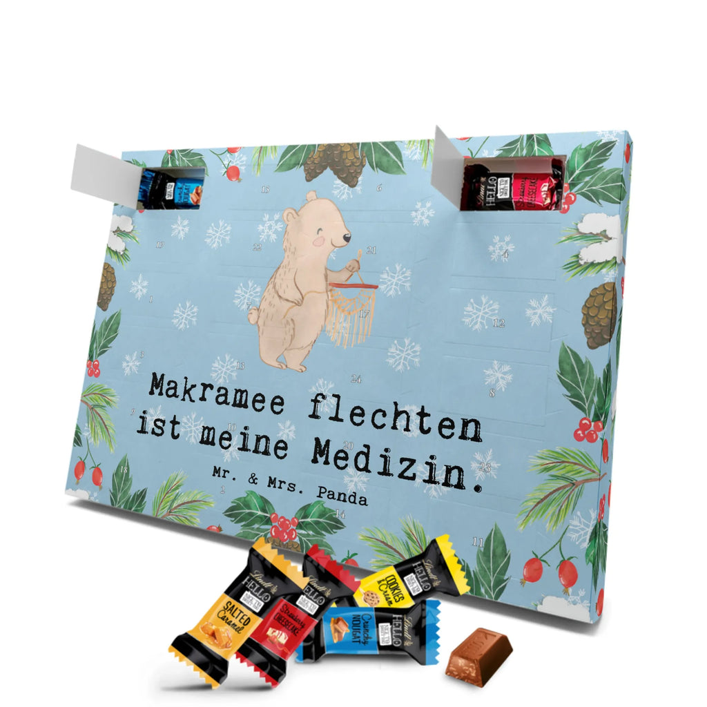 Markenschokolade Adventskalender Bär Makramee Adventskalender, Weihnachtskalender, Markenschokolade Adventskalender, Geschenk, Sport, Sportart, Hobby, Schenken, Danke, Dankeschön, Auszeichnung, Gewinn, Sportler, Makramee, Basteln, Basteln mit Makramee