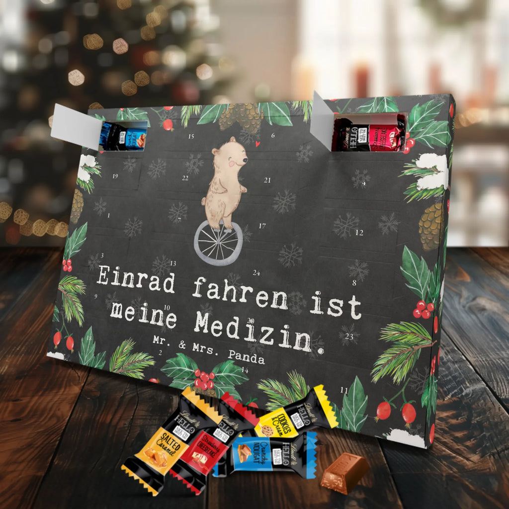 Markenschokolade Adventskalender Bär Einrad fahren Adventskalender, Weihnachtskalender, Markenschokolade Adventskalender, Geschenk, Sport, Sportart, Hobby, Schenken, Danke, Dankeschön, Auszeichnung, Gewinn, Sportler, Einrad fahren