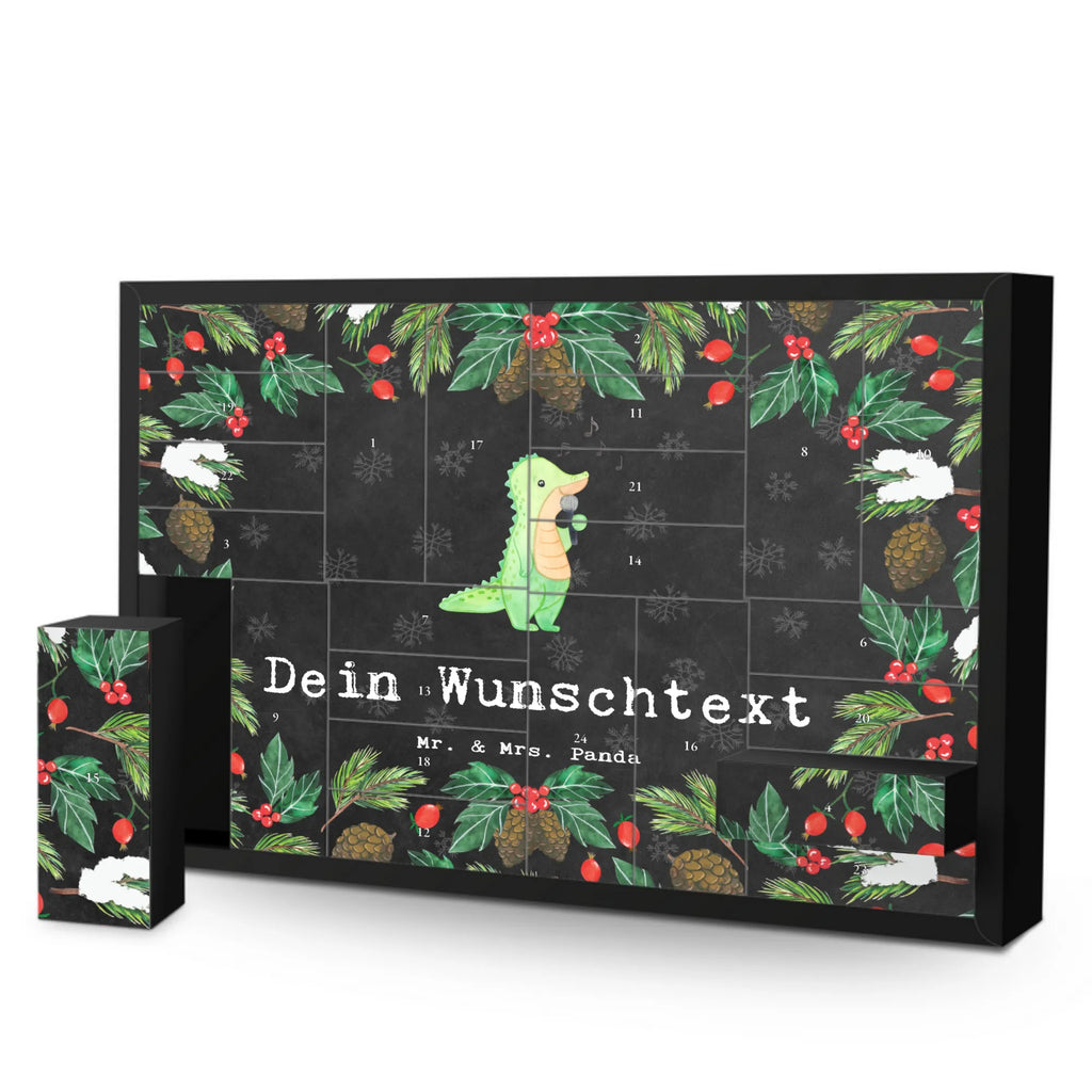 Personalisierter Befüllbarer Adventskalender Krokodil Singen Befüllbarer Adventskalender, Adventskalender zum selbst befüllen, Geschenk, Sport, Sportart, Hobby, Schenken, Danke, Dankeschön, Auszeichnung, Gewinn, Sportler, Singen, Band, Live Auftritt, Gesang, Hobbysänger