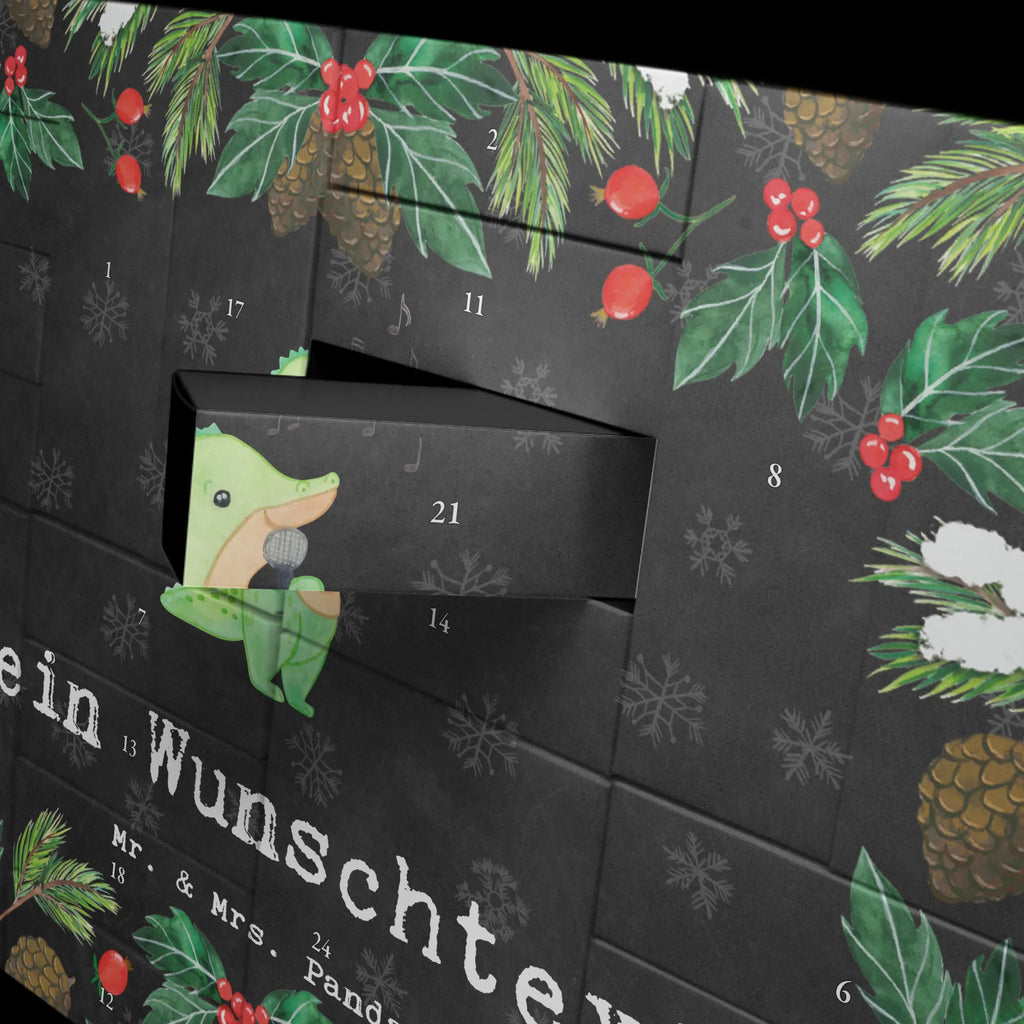 Personalisierter Befüllbarer Adventskalender Krokodil Singen Befüllbarer Adventskalender, Adventskalender zum selbst befüllen, Geschenk, Sport, Sportart, Hobby, Schenken, Danke, Dankeschön, Auszeichnung, Gewinn, Sportler, Singen, Band, Live Auftritt, Gesang, Hobbysänger