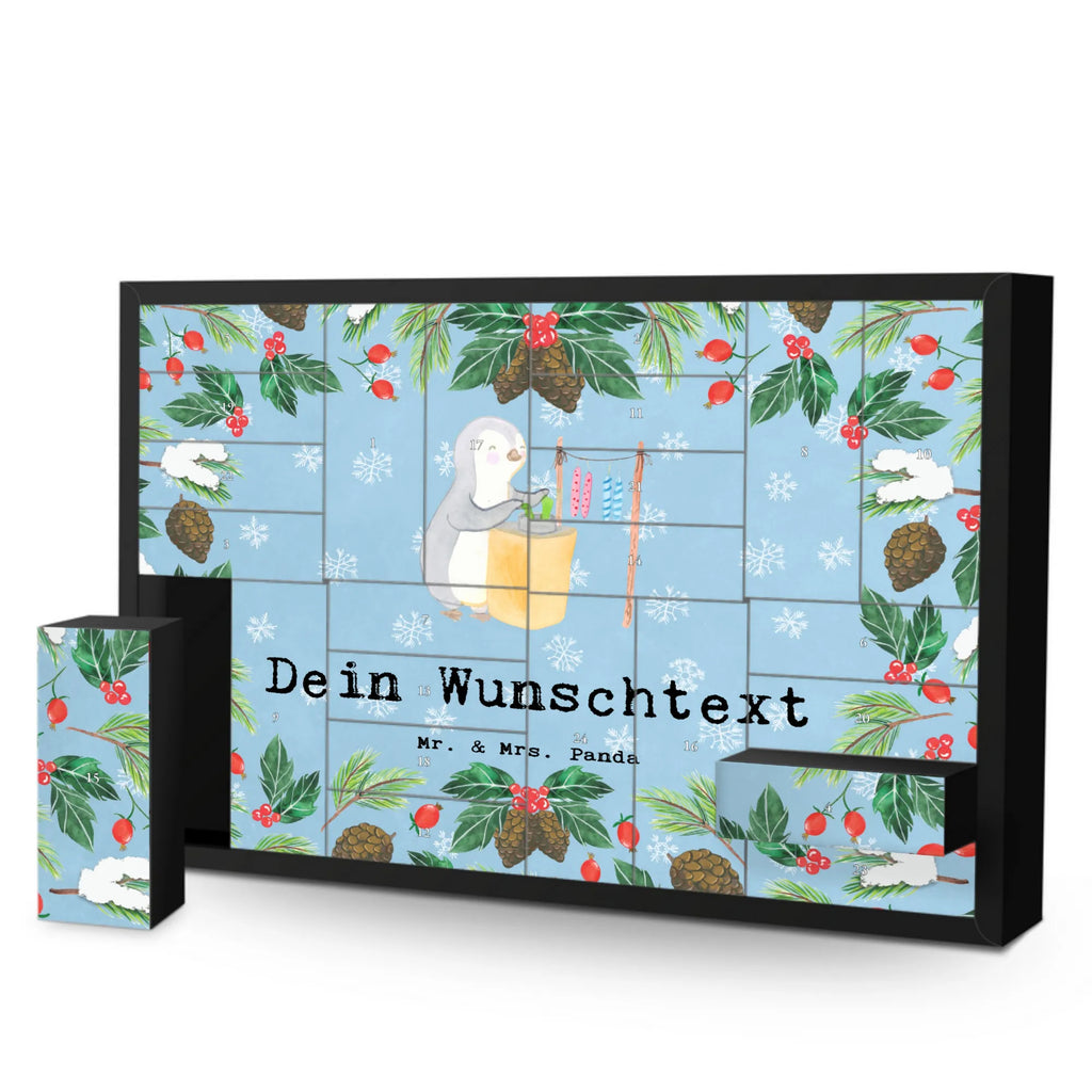 Personalisierter Befüllbarer Adventskalender Pinguin Kerzenziehen Befüllbarer Adventskalender, Adventskalender zum selbst befüllen, Geschenk, Sport, Sportart, Hobby, Schenken, Danke, Dankeschön, Auszeichnung, Gewinn, Sportler, Kerzenziehen, Kerzen ziehen. DIY, Deko basteln