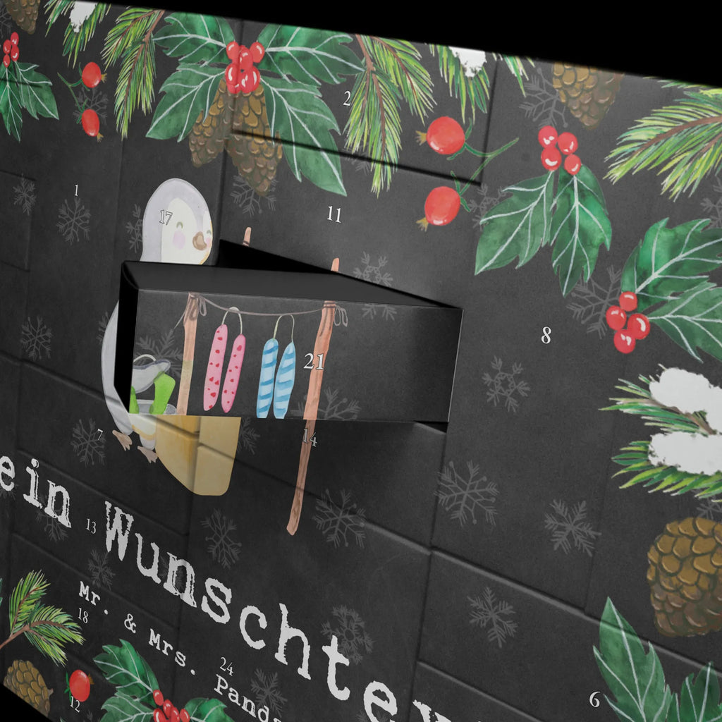 Personalisierter Befüllbarer Adventskalender Pinguin Kerzenziehen Befüllbarer Adventskalender, Adventskalender zum selbst befüllen, Geschenk, Sport, Sportart, Hobby, Schenken, Danke, Dankeschön, Auszeichnung, Gewinn, Sportler, Kerzenziehen, Kerzen ziehen. DIY, Deko basteln