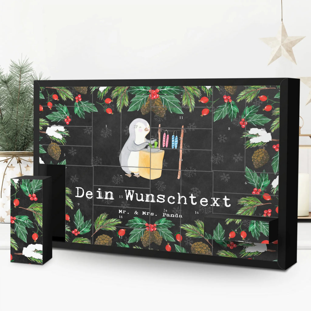 Personalisierter Befüllbarer Adventskalender Pinguin Kerzenziehen Befüllbarer Adventskalender, Adventskalender zum selbst befüllen, Geschenk, Sport, Sportart, Hobby, Schenken, Danke, Dankeschön, Auszeichnung, Gewinn, Sportler, Kerzenziehen, Kerzen ziehen. DIY, Deko basteln