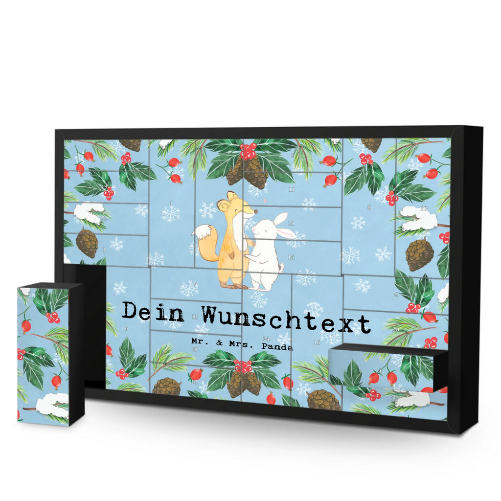 Personalisierter Befüllbarer Adventskalender Fuchs Hase Freunde treffen Befüllbarer Adventskalender, Adventskalender zum selbst befüllen, Geschenk, Sport, Sportart, Hobby, Schenken, Danke, Dankeschön, Auszeichnung, Gewinn, Sportler, Freunde treffen