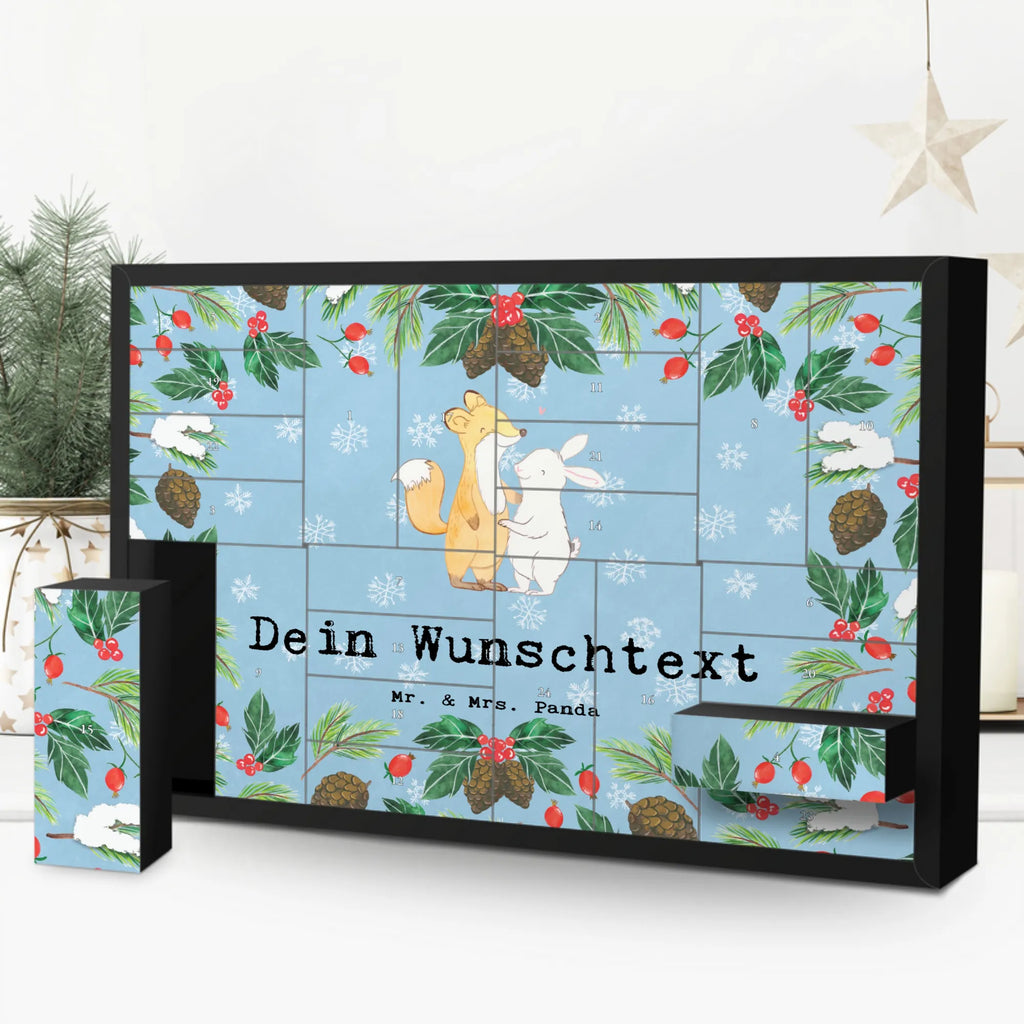 Personalisierter Befüllbarer Adventskalender Fuchs Hase Freunde treffen Befüllbarer Adventskalender, Adventskalender zum selbst befüllen, Geschenk, Sport, Sportart, Hobby, Schenken, Danke, Dankeschön, Auszeichnung, Gewinn, Sportler, Freunde treffen