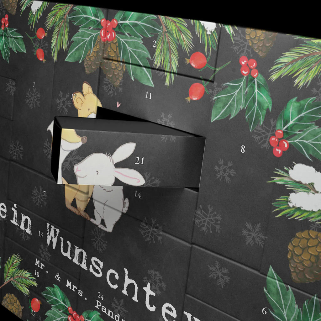 Personalisierter Befüllbarer Adventskalender Fuchs Hase Freunde treffen Befüllbarer Adventskalender, Adventskalender zum selbst befüllen, Geschenk, Sport, Sportart, Hobby, Schenken, Danke, Dankeschön, Auszeichnung, Gewinn, Sportler, Freunde treffen