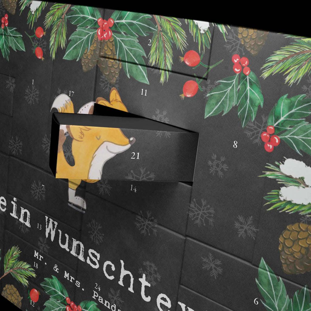 Personalisierter Befüllbarer Adventskalender Fuchs Eiskunstläufer Befüllbarer Adventskalender, Adventskalender zum selbst befüllen, Geschenk, Sport, Sportart, Hobby, Schenken, Danke, Dankeschön, Auszeichnung, Gewinn, Sportler, Eiskunstläufer, Eiskunstläuferin, Eiskunst