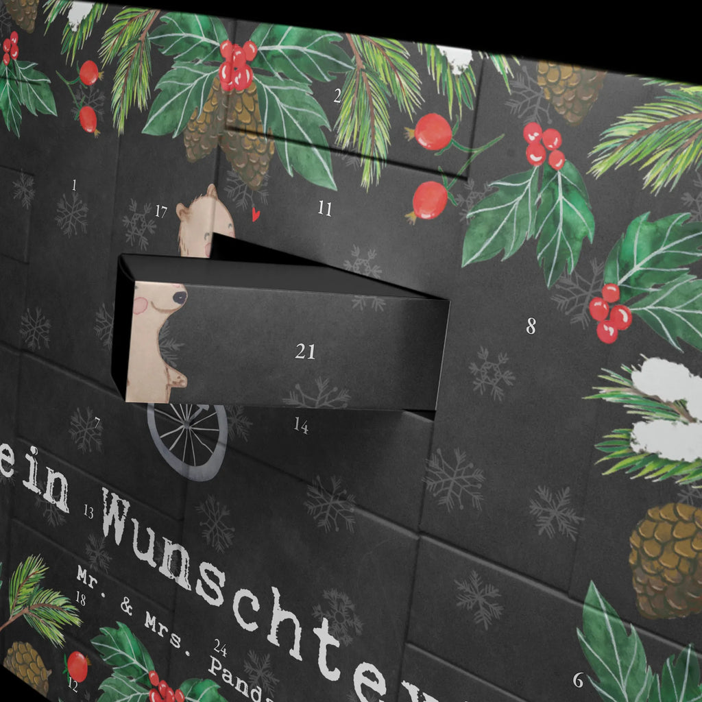 Personalisierter Befüllbarer Adventskalender Bär Einrad fahren Befüllbarer Adventskalender, Adventskalender zum selbst befüllen, Geschenk, Sport, Sportart, Hobby, Schenken, Danke, Dankeschön, Auszeichnung, Gewinn, Sportler, Einrad fahren