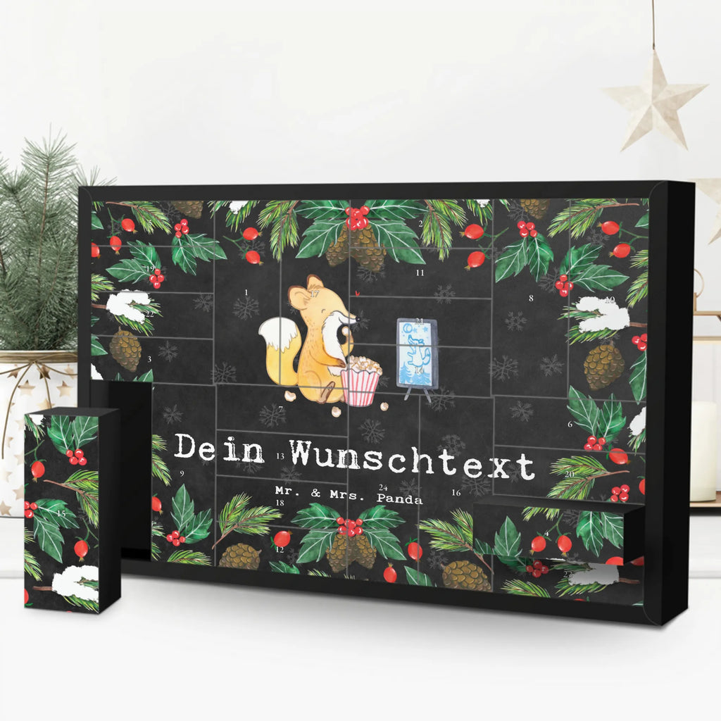 Personalisierter Befüllbarer Adventskalender Fuchs Filme gucken Befüllbarer Adventskalender, Adventskalender zum selbst befüllen, Geschenk, Sport, Sportart, Hobby, Schenken, Danke, Dankeschön, Auszeichnung, Gewinn, Sportler, Filmabend, Filme gucken, TV, Fernsehen, Kino