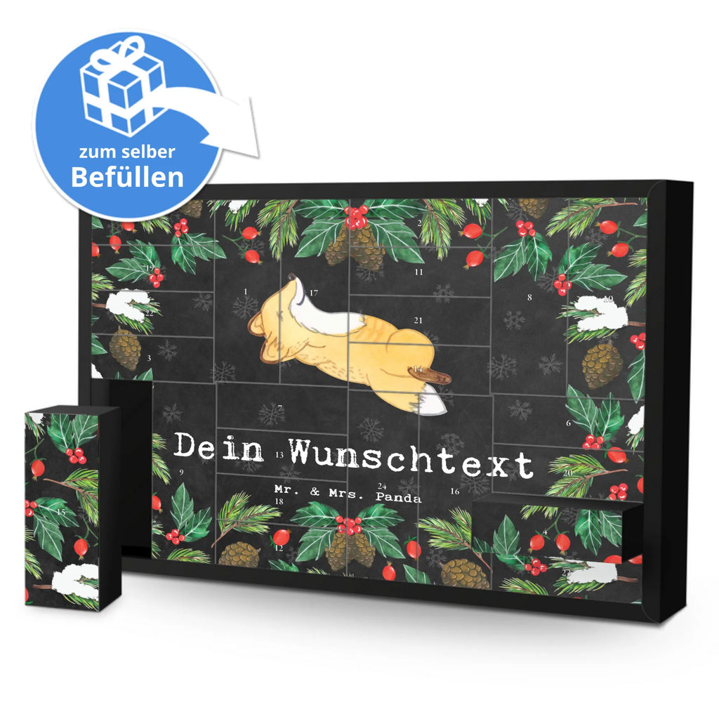 Personalisierter Befüllbarer Adventskalender Fuchs Crunches Befüllbarer Adventskalender, Adventskalender zum selbst befüllen, Geschenk, Sport, Sportart, Hobby, Schenken, Danke, Dankeschön, Auszeichnung, Gewinn, Sportler, Crunches, Fitness, Bauchpressen, Fitnessstudio