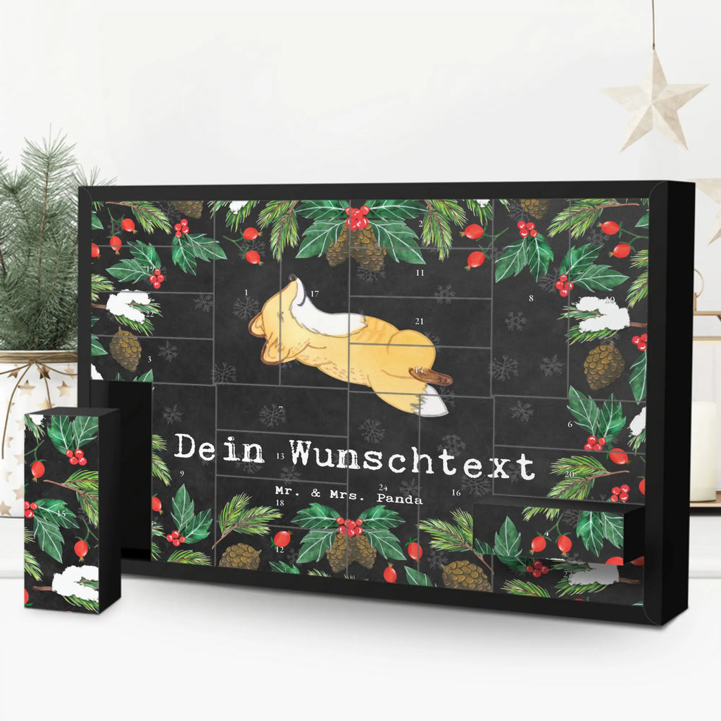 Personalisierter Befüllbarer Adventskalender Fuchs Crunches Befüllbarer Adventskalender, Adventskalender zum selbst befüllen, Geschenk, Sport, Sportart, Hobby, Schenken, Danke, Dankeschön, Auszeichnung, Gewinn, Sportler, Crunches, Fitness, Bauchpressen, Fitnessstudio