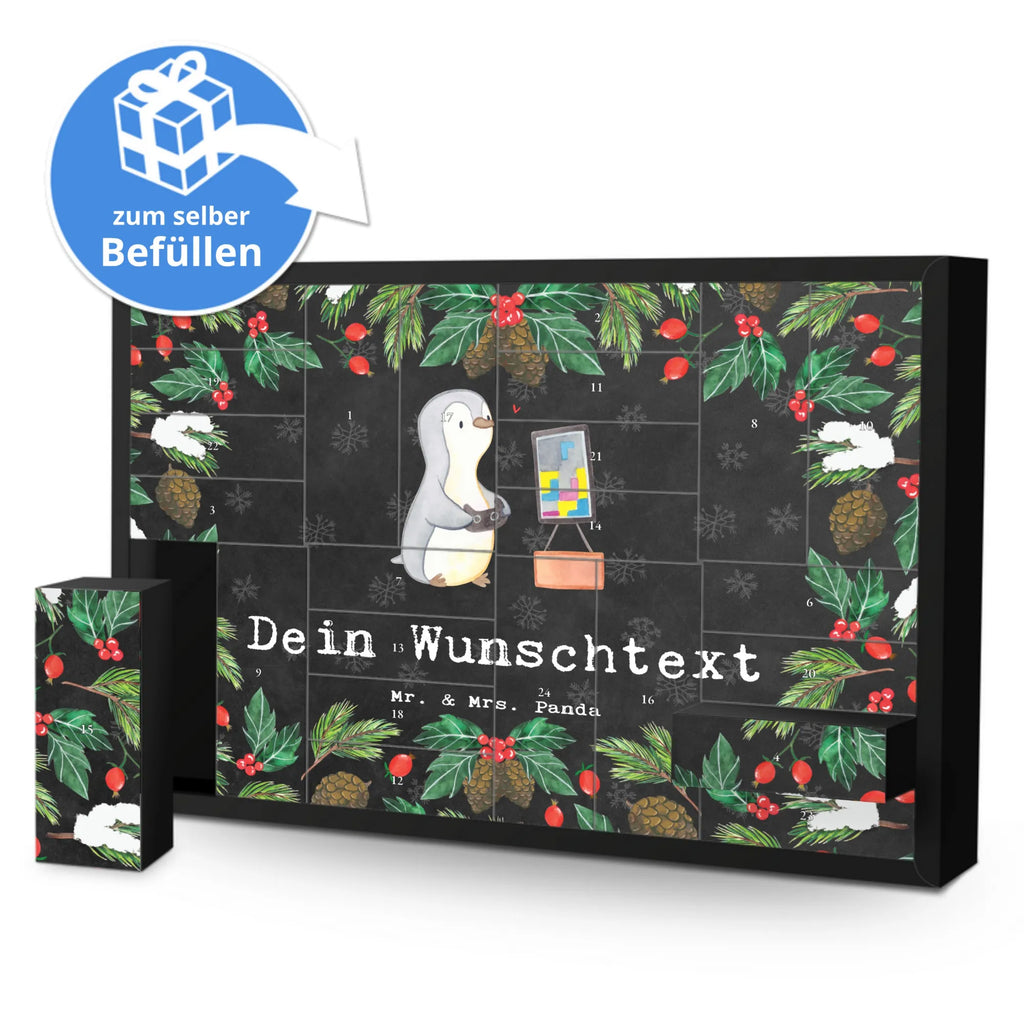 Personalisierter Befüllbarer Adventskalender Pinguin Zocken Befüllbarer Adventskalender, Adventskalender zum selbst befüllen, Geschenk, Sport, Sportart, Hobby, Schenken, Danke, Dankeschön, Auszeichnung, Gewinn, Sportler, Zocken, Gaming, Videospiele, Videogames