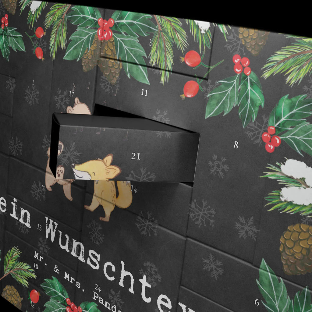 Personalisierter Befüllbarer Adventskalender Bär & Fuchs Disco Befüllbarer Adventskalender, Adventskalender zum selbst befüllen, Geschenk, Sport, Sportart, Hobby, Schenken, Danke, Dankeschön, Auszeichnung, Gewinn, Sportler, Disco, Clubs, Tanzen, Feiern, Clubbing