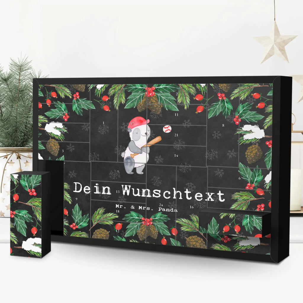 Personalisierter Befüllbarer Adventskalender Panda Baseball spielen Befüllbarer Adventskalender, Adventskalender zum selbst befüllen, Geschenk, Sport, Sportart, Hobby, Schenken, Danke, Dankeschön, Auszeichnung, Gewinn, Sportler, Baseball spielen, Baseball Spielen, Baseball Match, Ballsport, Baseballplatz, Baseballverein