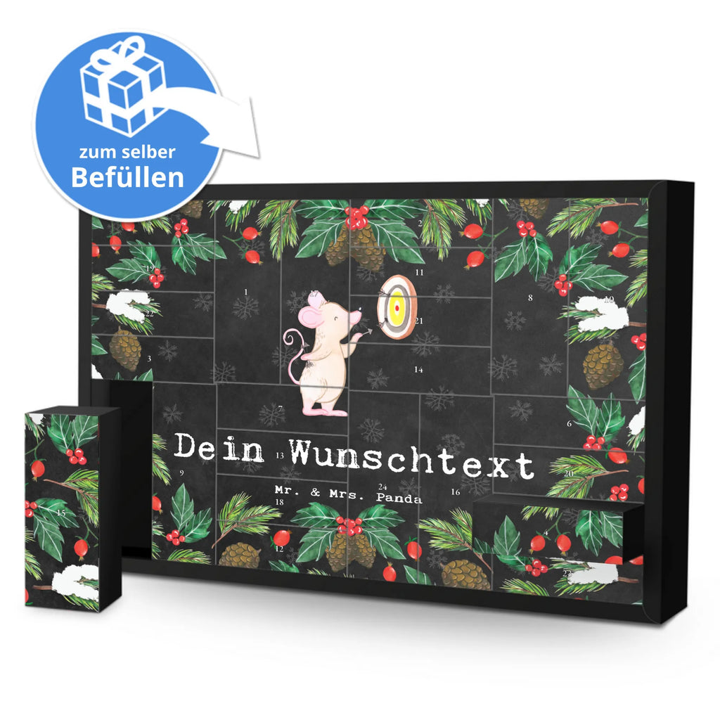 Personalisierter Befüllbarer Adventskalender Maus Dart spielen Befüllbarer Adventskalender, Adventskalender zum selbst befüllen, Geschenk, Sport, Sportart, Hobby, Schenken, Danke, Dankeschön, Auszeichnung, Gewinn, Sportler, Dart spielen, Darten, Darts, Dart Turnier