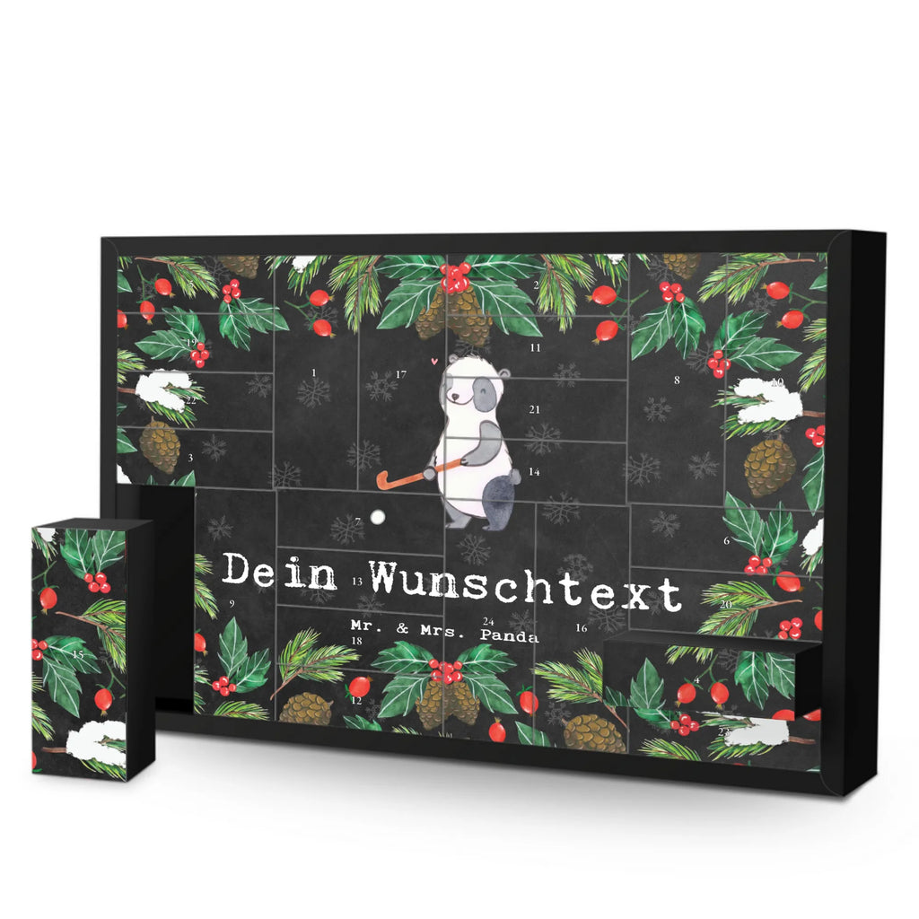 Personalisierter Befüllbarer Adventskalender Panda Hockey spielen Befüllbarer Adventskalender, Adventskalender zum selbst befüllen, Geschenk, Sport, Sportart, Hobby, Schenken, Danke, Dankeschön, Auszeichnung, Gewinn, Sportler, Hockey spielen, Feldhockey, Hockeyschläger, Hockey Verein