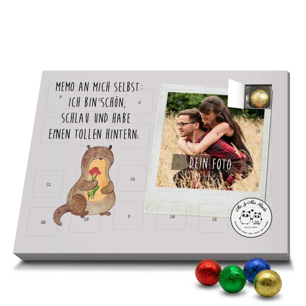 Personalisierter Schoko Foto Adventskalender Otter Blumenstrauß Personalisierter Schoko Foto Adventskalender, Otter, Fischotter, Seeotter, Otter Seeotter See Otter