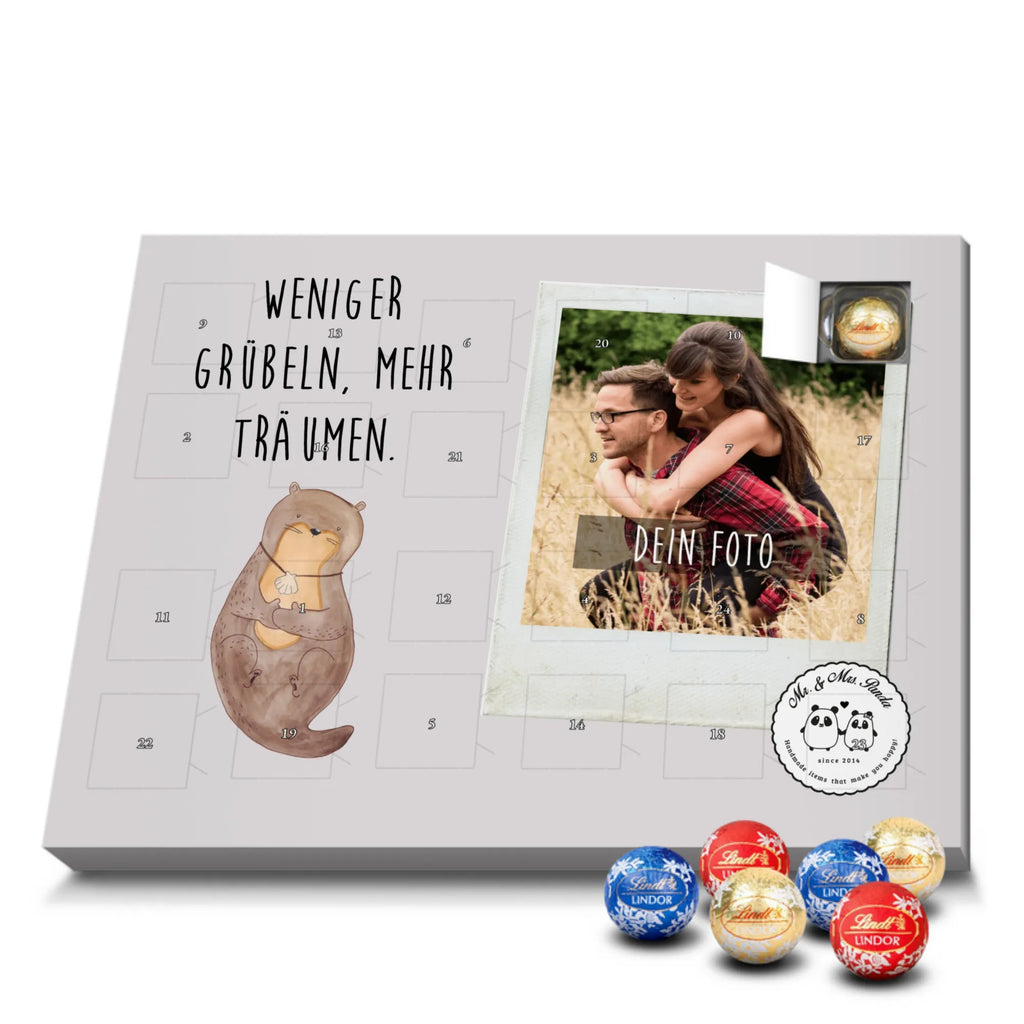 Personalisierter Kugel Markenschokolade Foto Adventskalender Otter Muschel Personalisierter Kugel Markenschokolade Foto Adventskalender, Otter, Fischotter, Seeotter, Otterliebe, grübeln, träumen, Motivation, Tagträumen, Büro