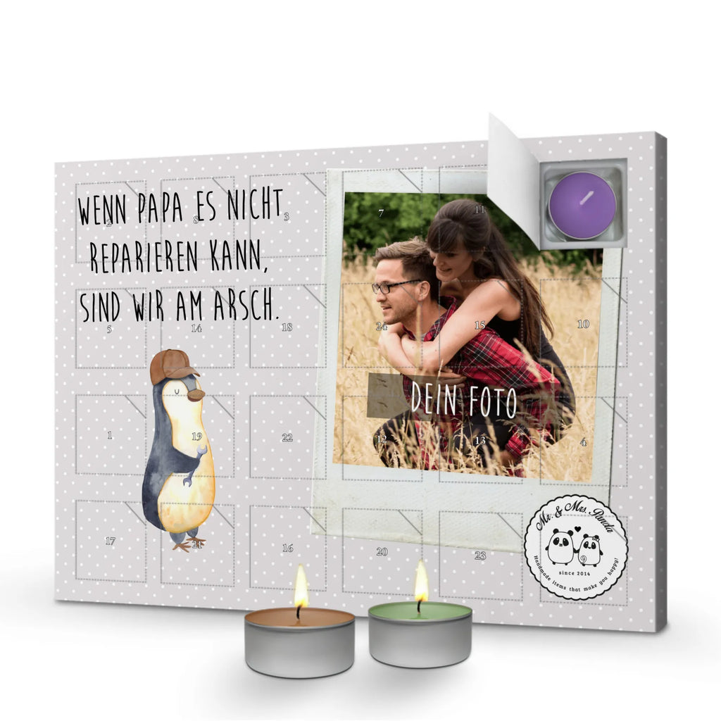 Personalisierter Duftkerzen Foto Adventskalender Wenn Papa es nicht reparieren kann, sind wir am Arsch Personalisierter Duftkerzen Foto Adventskalender, Familie, Vatertag, Muttertag, Bruder, Schwester, Mama, Papa, Oma, Opa, Vater, Geschenk Papa, Bester Papa der Welt