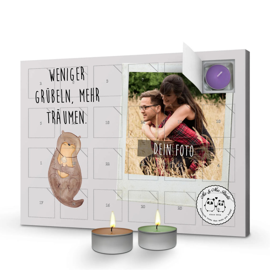 Personalisierter Duftkerzen Foto Adventskalender Otter Muschel Personalisierter Duftkerzen Foto Adventskalender, Otter, Fischotter, Seeotter, Otterliebe, grübeln, träumen, Motivation, Tagträumen, Büro