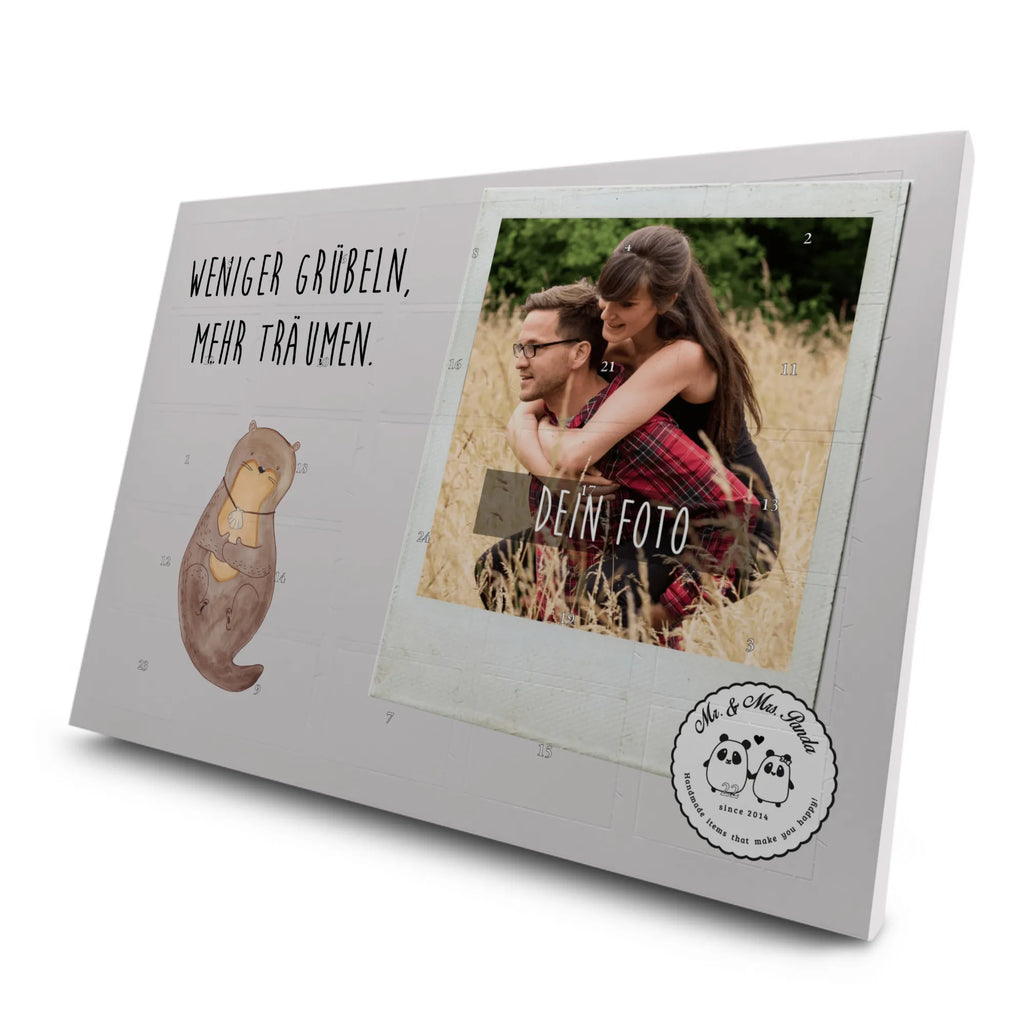 Personalisierter Tee Foto Adventskalender Otter Muschel Personalisierter Tee Foto Adventskalender, Otter, Fischotter, Seeotter, Otterliebe, grübeln, träumen, Motivation, Tagträumen, Büro