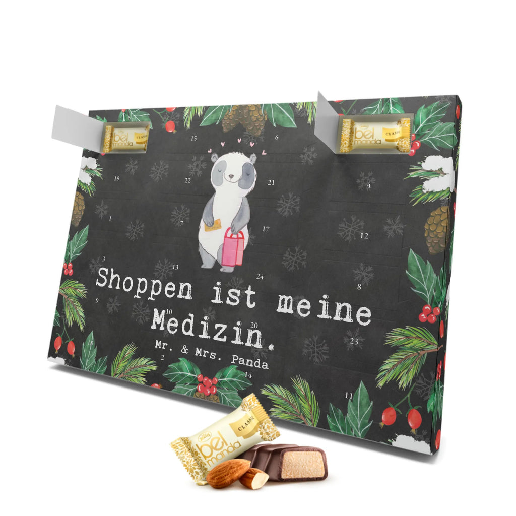 Marzipan Adventskalender Panda Shopping Marzipan Adventskalender, Geschenk, Sport, Sportart, Hobby, Schenken, Danke, Dankeschön, Auszeichnung, Gewinn, Sportler, Shopping, shoppen, einkaufen