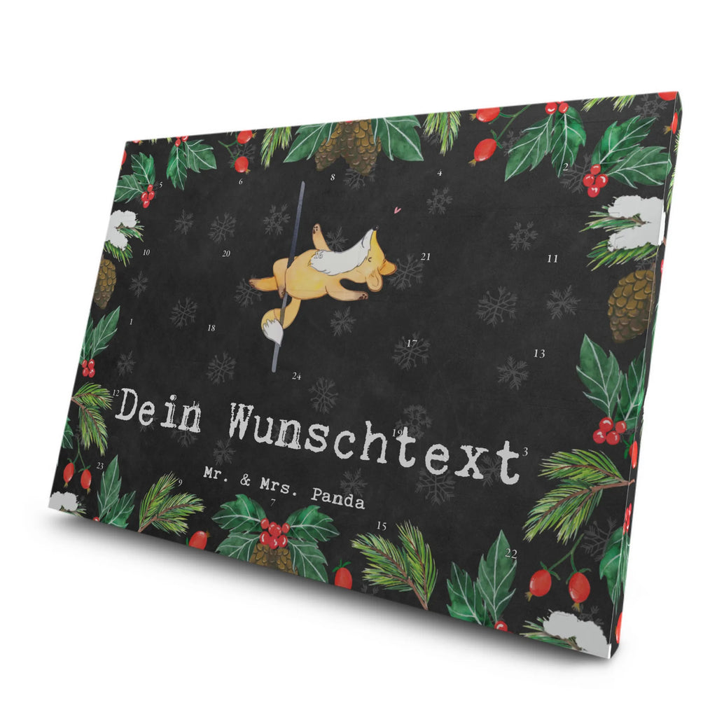 Personalisierter Tee Adventskalender Fuchs Poledance Personalisierter Tee Adventskalender, Geschenk, Sport, Sportart, Hobby, Schenken, Danke, Dankeschön, Auszeichnung, Gewinn, Sportler, Pole Dance, Tanzen, Tanz