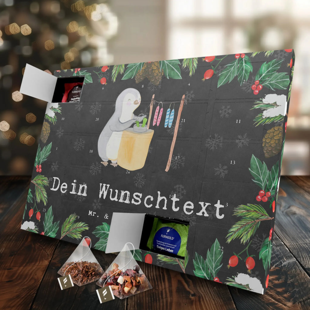 Personalisierter Tee Adventskalender Pinguin Kerzenziehen Personalisierter Tee Adventskalender, Geschenk, Sport, Sportart, Hobby, Schenken, Danke, Dankeschön, Auszeichnung, Gewinn, Sportler, Kerzenziehen, Kerzen ziehen. DIY, Deko basteln