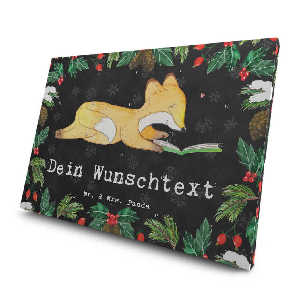 Personalisierter Tee Adventskalender Fuchs Lesen Personalisierter Tee Adventskalender, Geschenk, Sport, Sportart, Hobby, Schenken, Danke, Dankeschön, Auszeichnung, Gewinn, Sportler, lesen, Bücher lesen, Bücherwurm