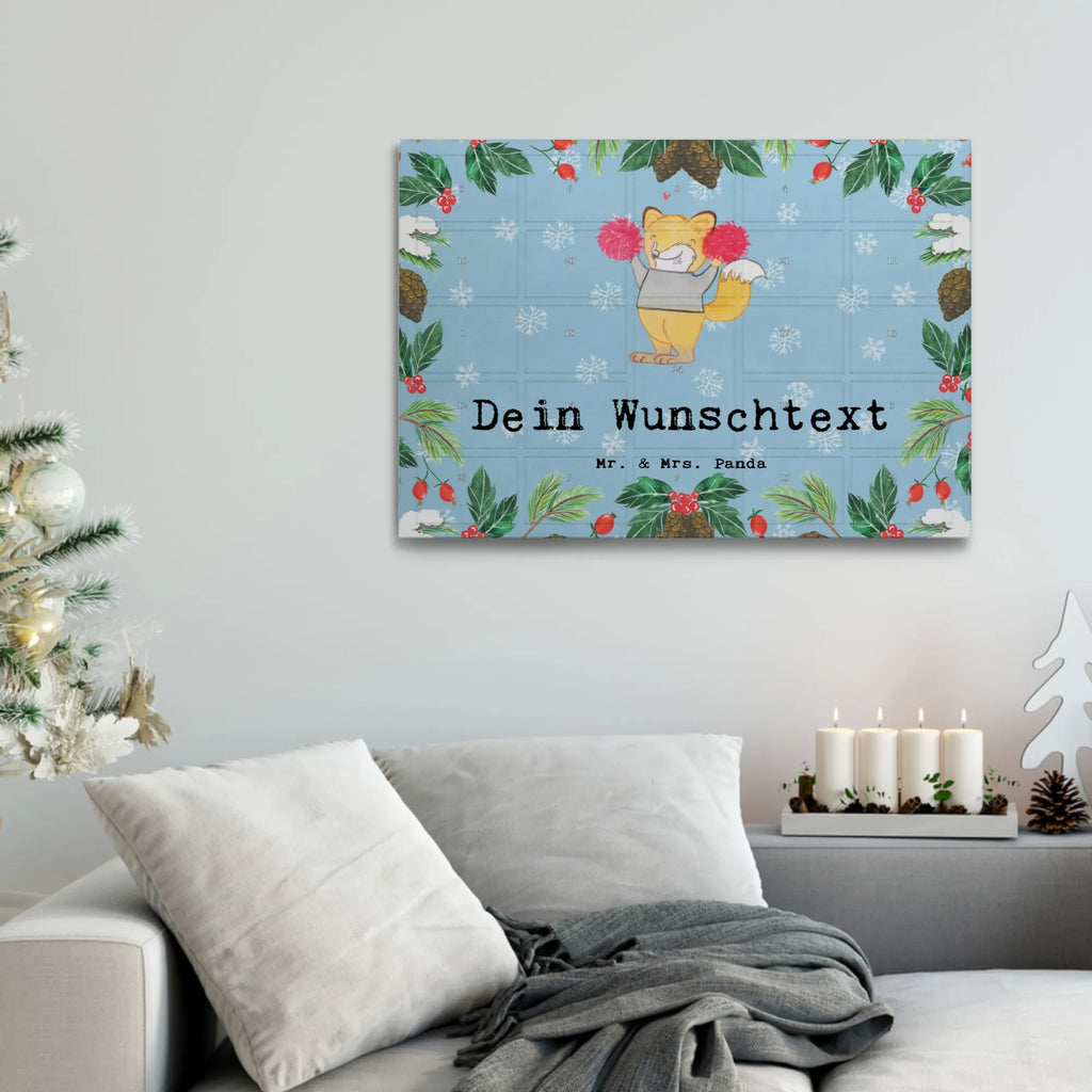 Personalisierter Tee Adventskalender Fuchs Cheerleader Personalisierter Tee Adventskalender, Geschenk, Sport, Sportart, Hobby, Schenken, Danke, Dankeschön, Auszeichnung, Gewinn, Sportler, Cheerleader, Cheerleading, Turnen, Turn Club, Turniere