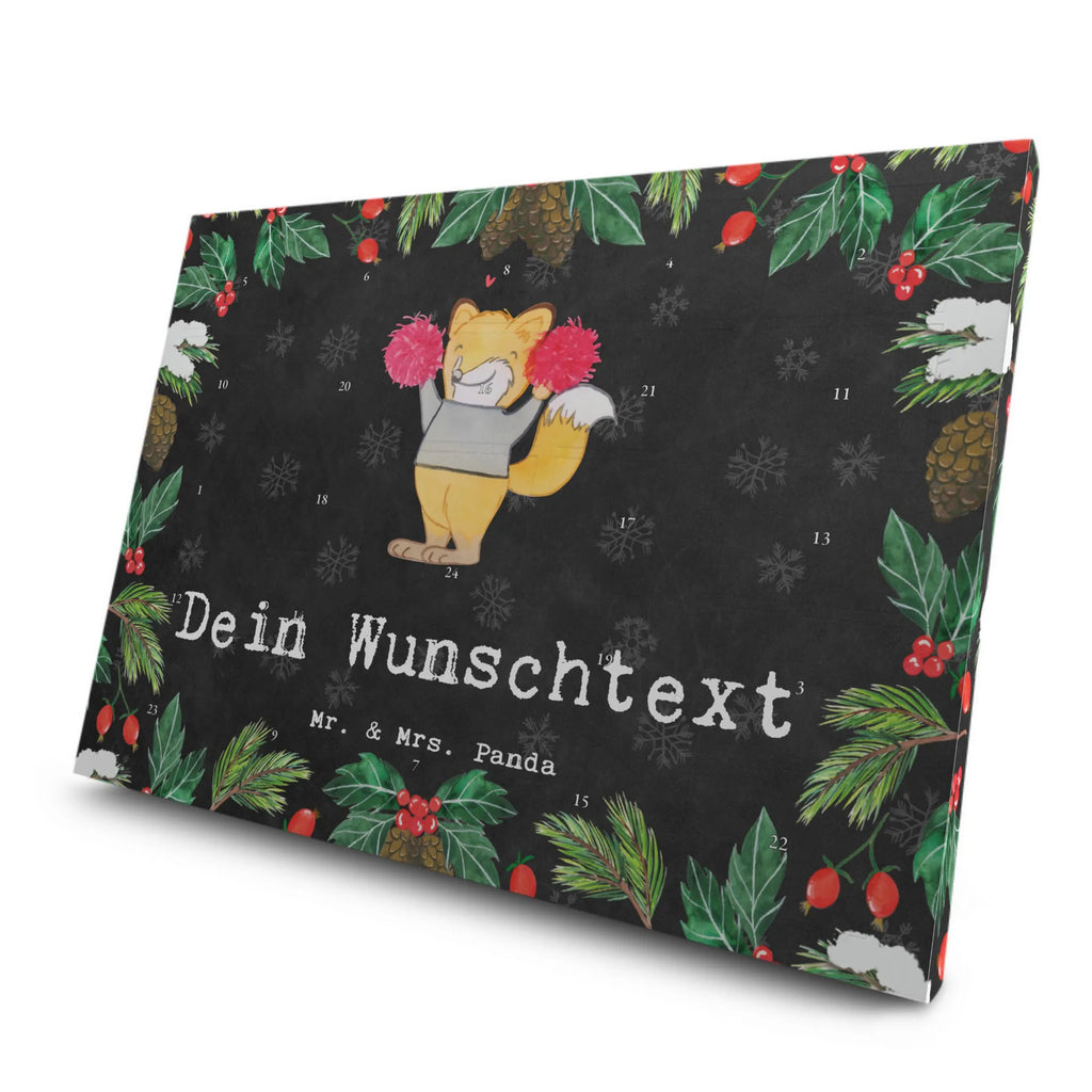 Personalisierter Tee Adventskalender Fuchs Cheerleader Personalisierter Tee Adventskalender, Geschenk, Sport, Sportart, Hobby, Schenken, Danke, Dankeschön, Auszeichnung, Gewinn, Sportler, Cheerleader, Cheerleading, Turnen, Turn Club, Turniere