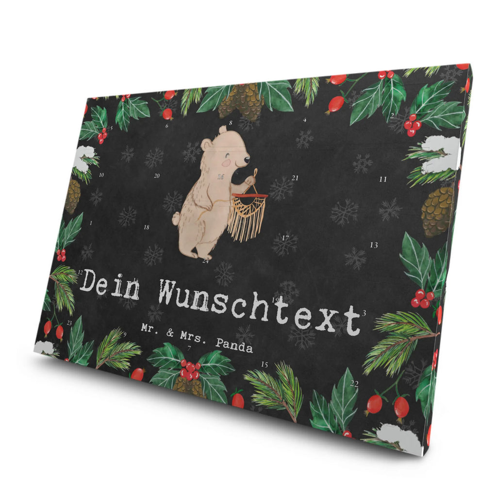 Personalisierter Tee Adventskalender Bär Makramee Personalisierter Tee Adventskalender, Geschenk, Sport, Sportart, Hobby, Schenken, Danke, Dankeschön, Auszeichnung, Gewinn, Sportler, Makramee, Basteln, Basteln mit Makramee