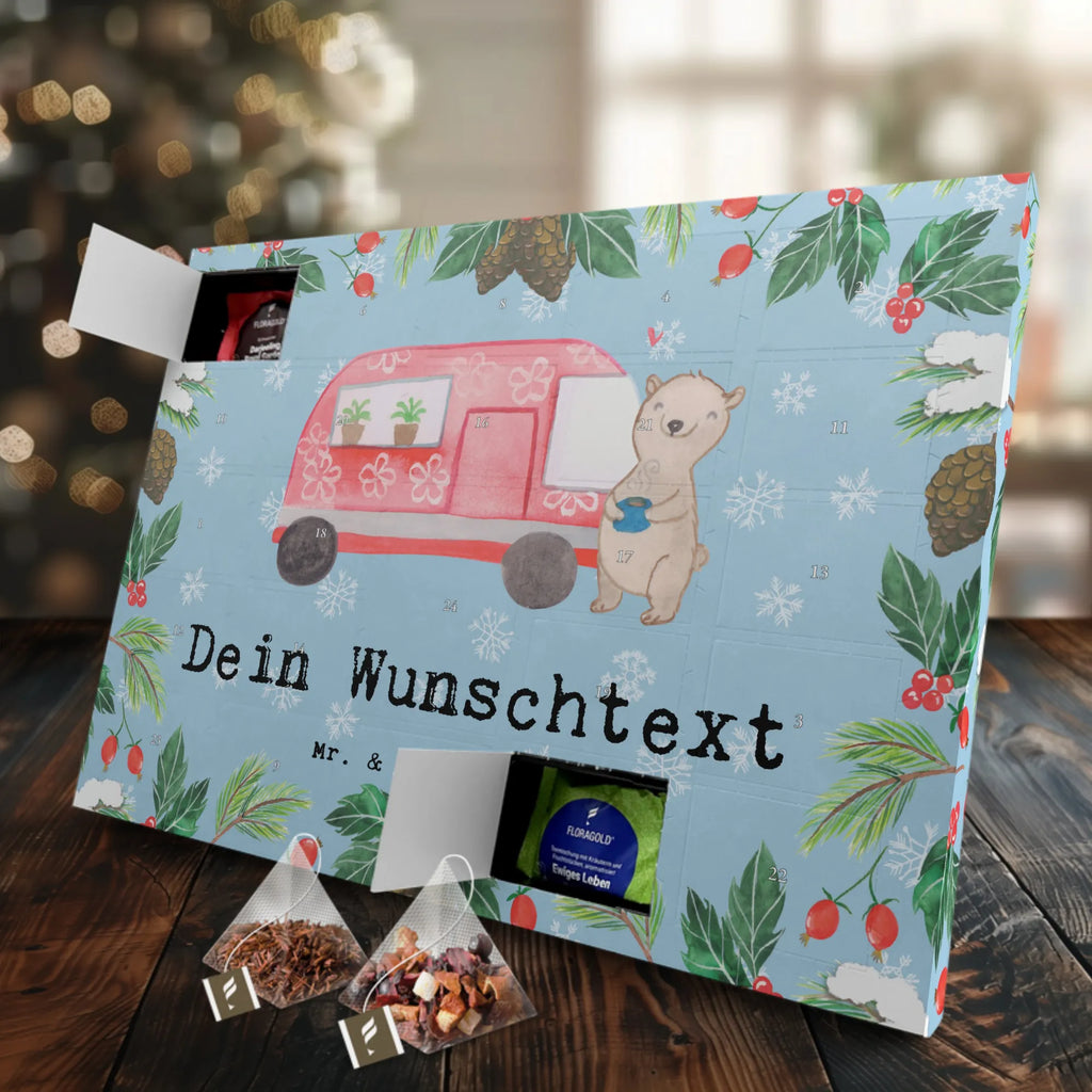 Personalisierter Tee Adventskalender Bär Camper Personalisierter Tee Adventskalender, Geschenk, Sport, Sportart, Hobby, Schenken, Danke, Dankeschön, Auszeichnung, Gewinn, Sportler, Camper, Campen, Zelten, Campingplatz, Wohnmobil, Roadtrip, Urlaub