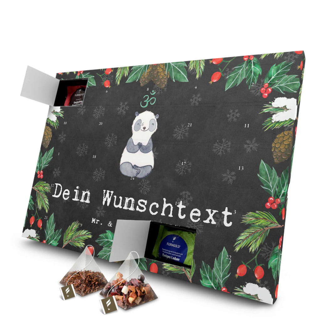 Personalisierter Tee Adventskalender Panda Meditieren Personalisierter Tee Adventskalender, Geschenk, Sport, Sportart, Hobby, Schenken, Danke, Dankeschön, Auszeichnung, Gewinn, Sportler, Meditieren, Meditation, Meditationskurs