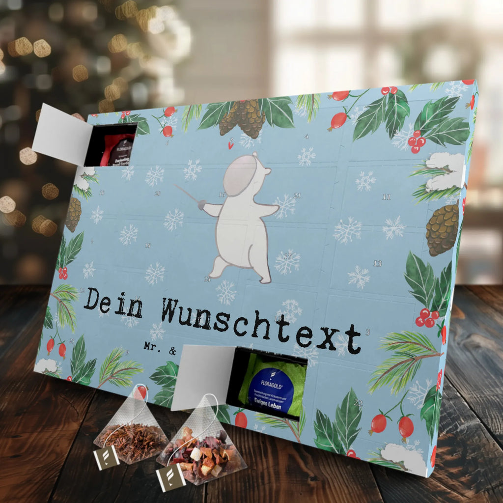 Personalisierter Tee Adventskalender Panda Fechten Personalisierter Tee Adventskalender, Geschenk, Sport, Sportart, Hobby, Schenken, Danke, Dankeschön, Auszeichnung, Gewinn, Sportler, Fechten, Fechter Bund, Fecht Verein, Fecht Club