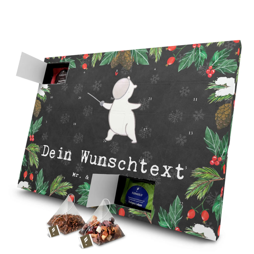 Personalisierter Tee Adventskalender Panda Fechten Personalisierter Tee Adventskalender, Geschenk, Sport, Sportart, Hobby, Schenken, Danke, Dankeschön, Auszeichnung, Gewinn, Sportler, Fechten, Fechter Bund, Fecht Verein, Fecht Club