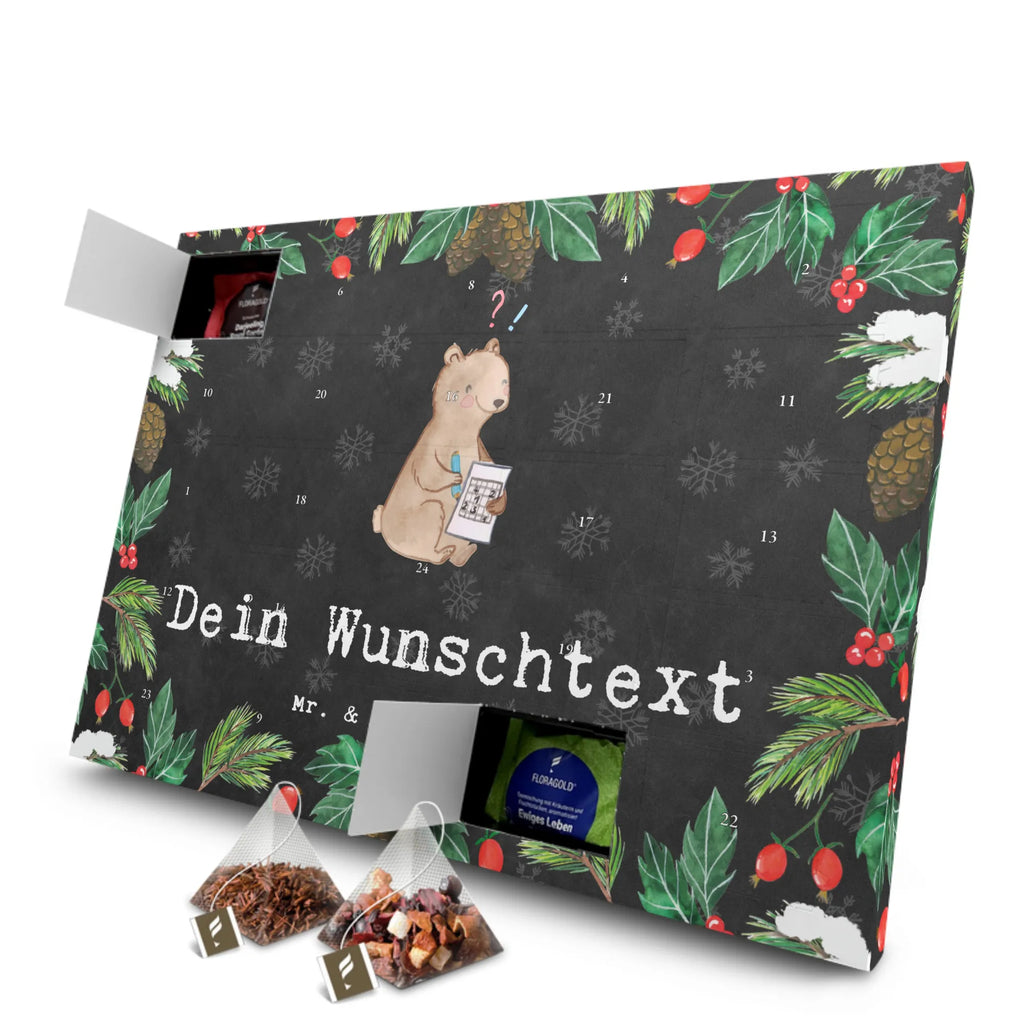 Personalisierter Tee Adventskalender Bär Rätsel lösen Personalisierter Tee Adventskalender, Geschenk, Sport, Sportart, Hobby, Schenken, Danke, Dankeschön, Auszeichnung, Gewinn, Sportler, Rätsel lösen, Kreuzworträtsel lösen, Knobeln, Gedächtnistraining, Gedächtnissport