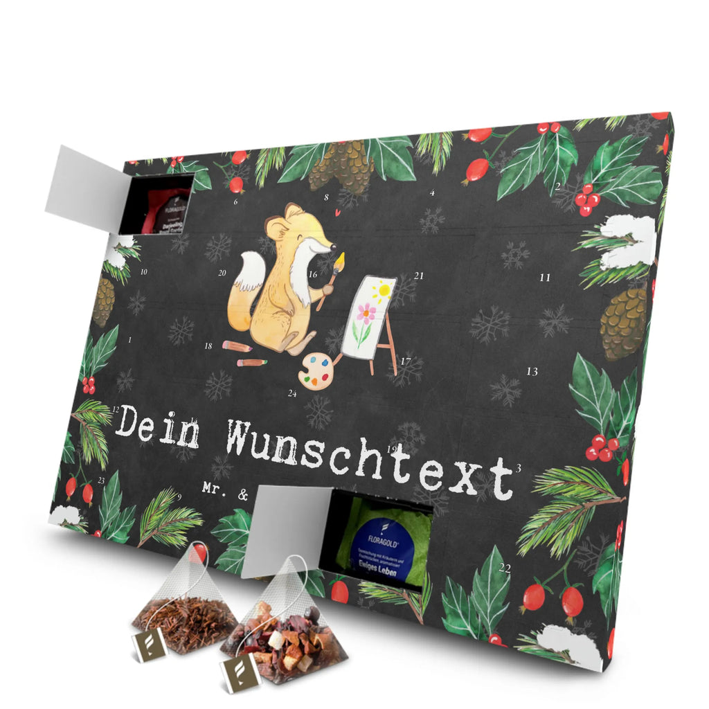 Personalisierter Tee Adventskalender Fuchs  Malen Personalisierter Tee Adventskalender, Geschenk, Sport, Sportart, Hobby, Schenken, Danke, Dankeschön, Auszeichnung, Gewinn, Sportler, Malen, Zeichnen, Hobbyzeichner, Künstler, Künstlerin