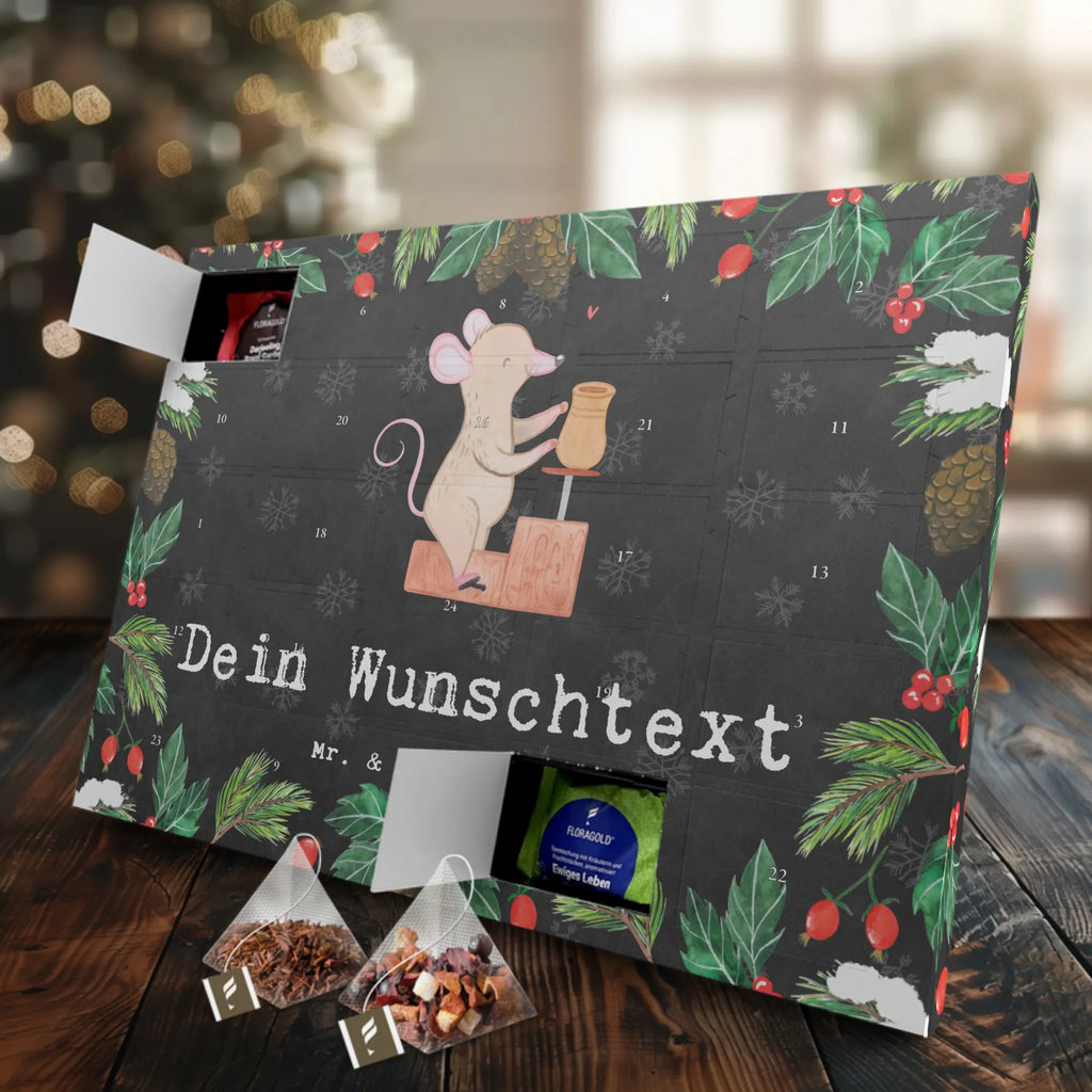 Personalisierter Tee Adventskalender Maus Töpfern Personalisierter Tee Adventskalender, Geschenk, Sport, Sportart, Hobby, Schenken, Danke, Dankeschön, Auszeichnung, Gewinn, Sportler, Töpfern, Töpferei, Töpferkurs