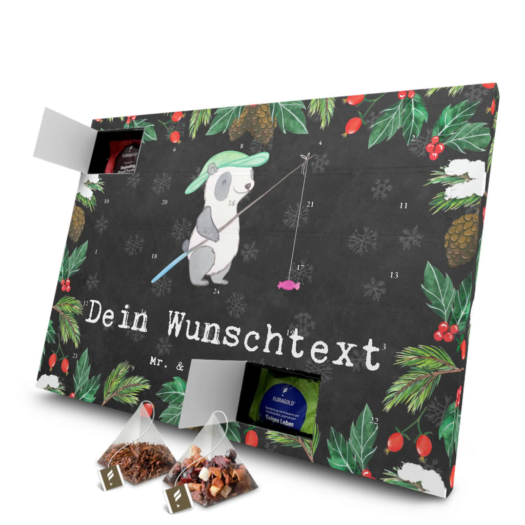 Personalisierter Tee Adventskalender Panda Angeln Personalisierter Tee Adventskalender, Geschenk, Sport, Sportart, Hobby, Schenken, Danke, Dankeschön, Auszeichnung, Gewinn, Sportler, angeln, Angelsport, Angelverein, Angler, angeln gehen, Hobbyangler