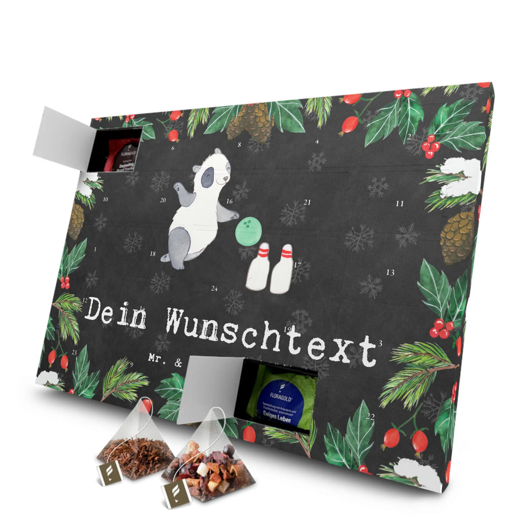 Personalisierter Tee Adventskalender Panda Bowling Personalisierter Tee Adventskalender, Geschenk, Sport, Sportart, Hobby, Schenken, Danke, Dankeschön, Auszeichnung, Gewinn, Sportler, Bowling, Bowlen gehen, Bowling Center