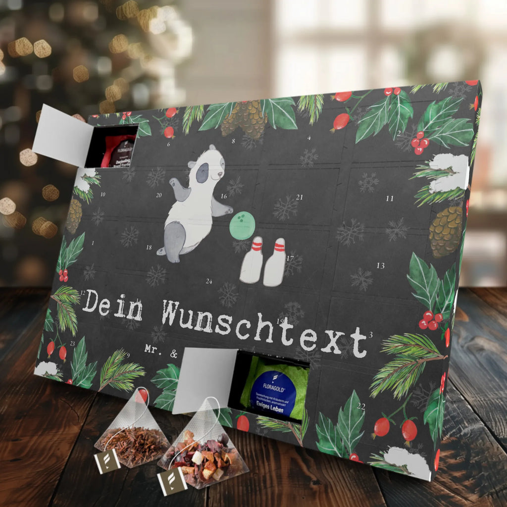 Personalisierter Tee Adventskalender Panda Bowling Personalisierter Tee Adventskalender, Geschenk, Sport, Sportart, Hobby, Schenken, Danke, Dankeschön, Auszeichnung, Gewinn, Sportler, Bowling, Bowlen gehen, Bowling Center