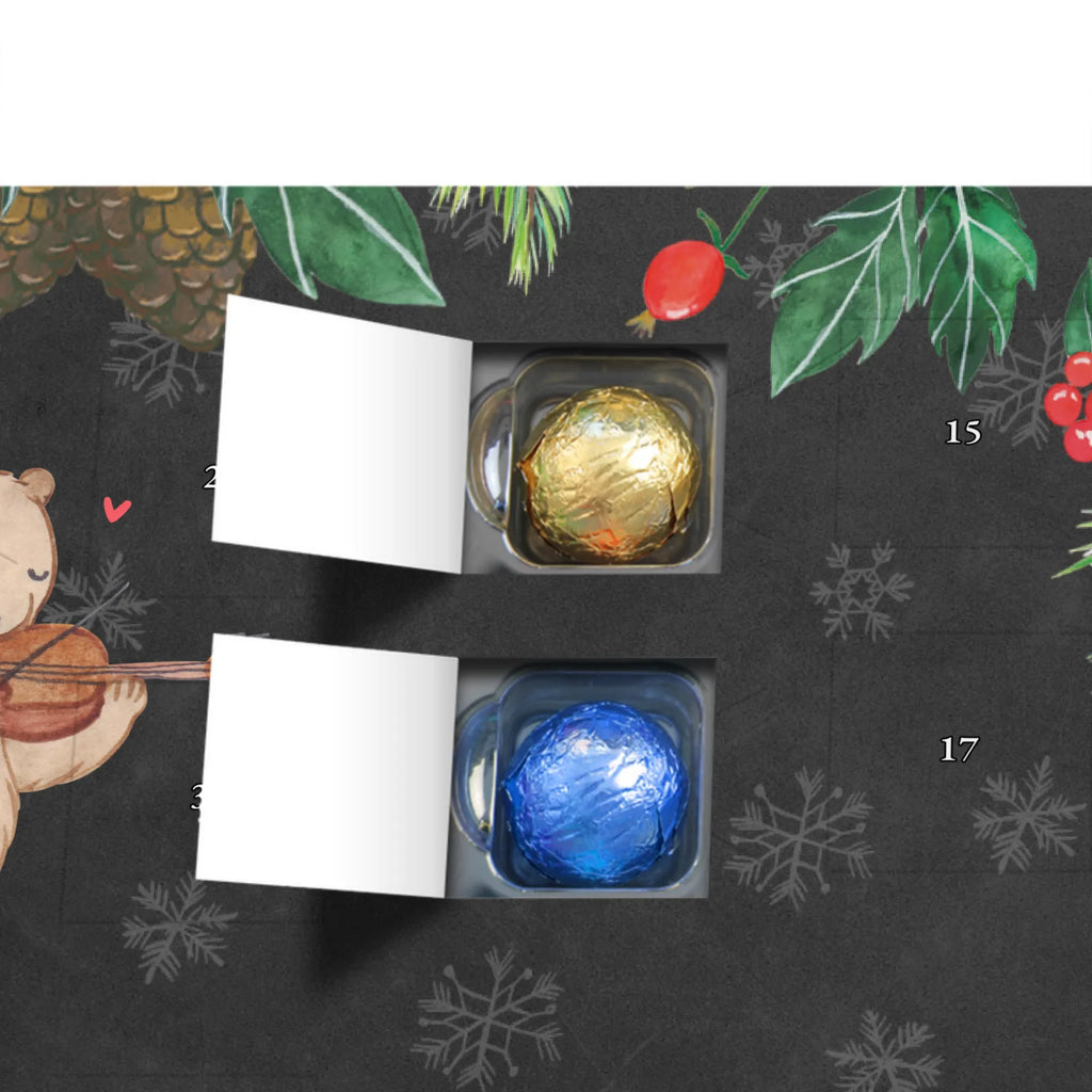 Personalisierter Schoko Adventskalender Bär Geige Personalisierter Adventskalender, Adventskalender mit Namen, Instrumente, Geschenke Musiker, Musikliebhaber