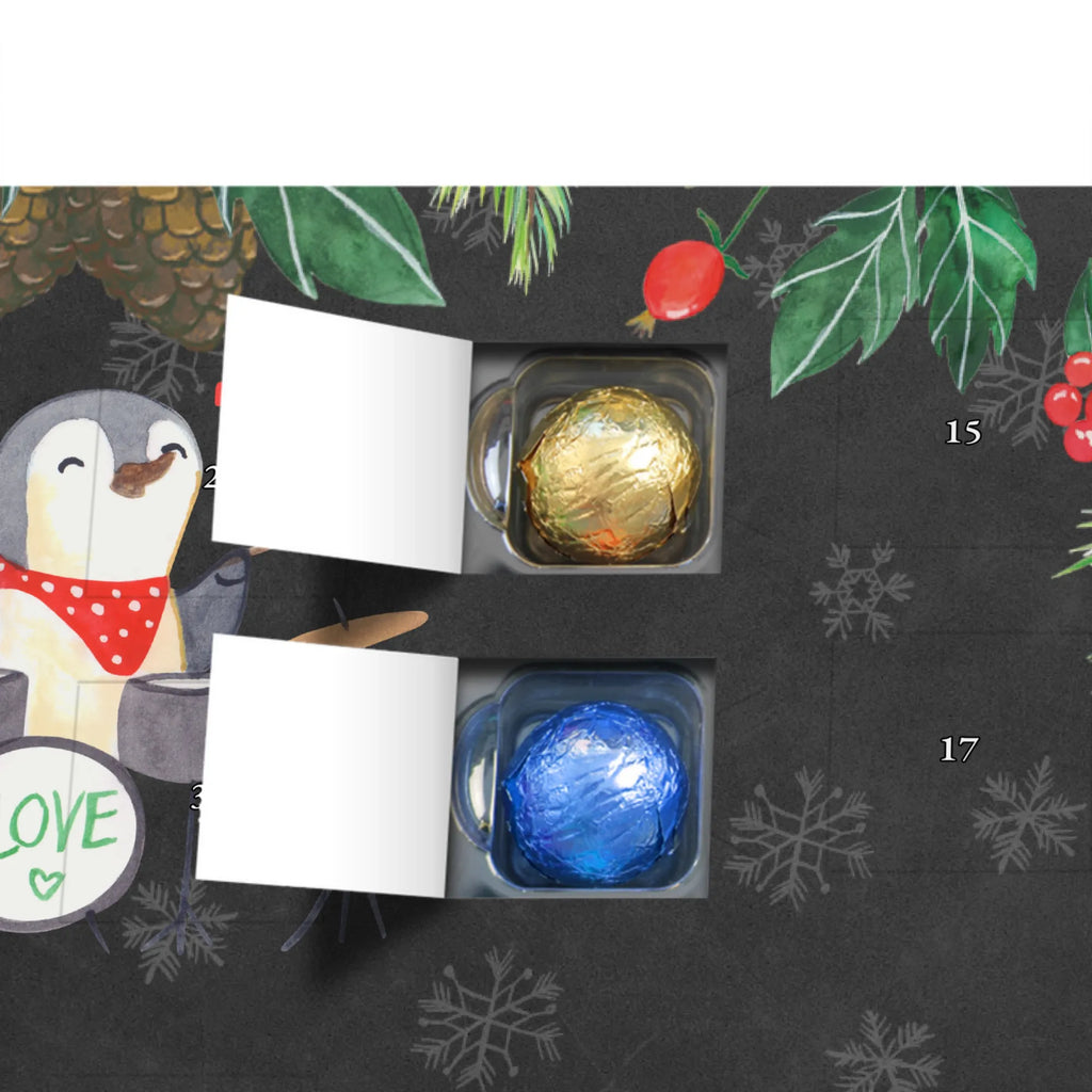 Personalisierter Schoko Adventskalender Pinguin Schlagzeug Personalisierter Adventskalender, Adventskalender mit Namen, Instrumente, Geschenke Musiker, Musikliebhaber