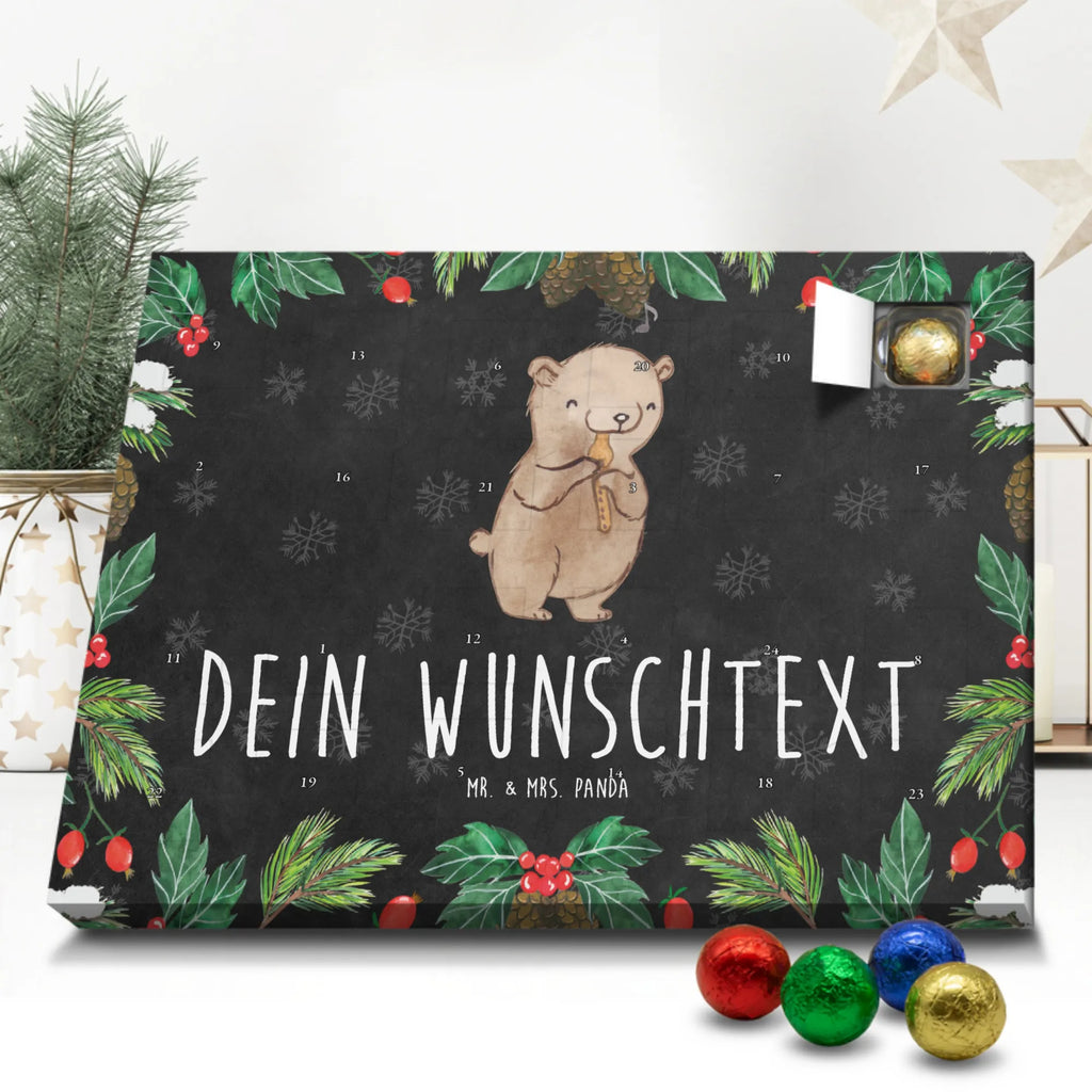 Personalisierter Schoko Adventskalender Bär Blockflöte Personalisierter Adventskalender, Adventskalender mit Namen, Instrumente, Geschenke Musiker, Musikliebhaber, Bär, Blockflöte, Früherziehung, Ensemble, Flöte, Blasinstrument